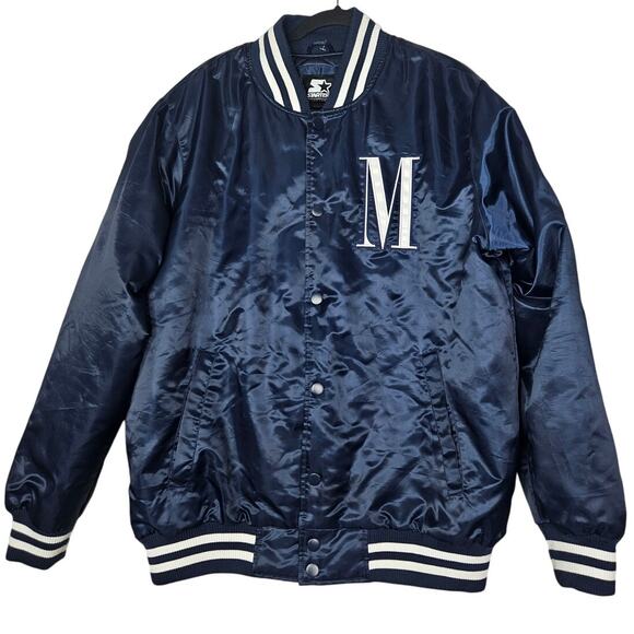 Starter Jacket Black Label XL HSTRY x HOUSE OF MANDELA  Navy Blue Varsity - Picture 1 of 4